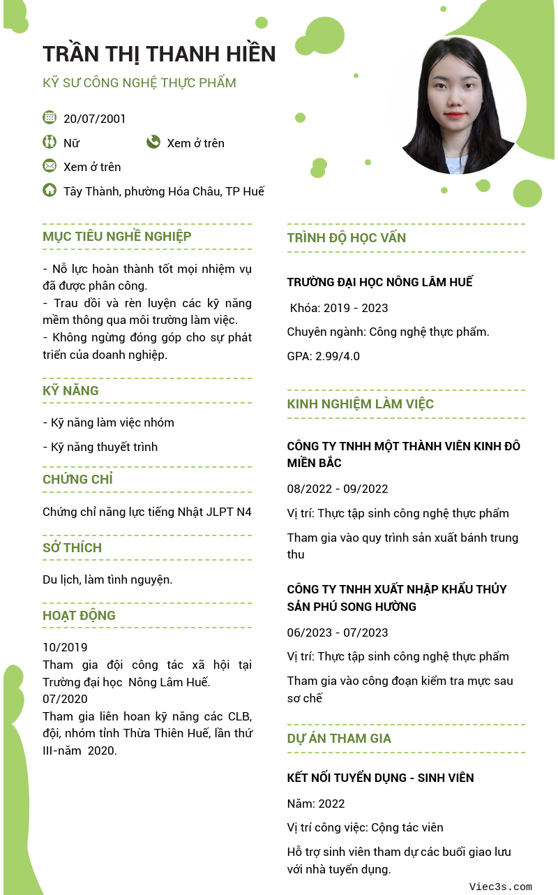 CV ứng viên