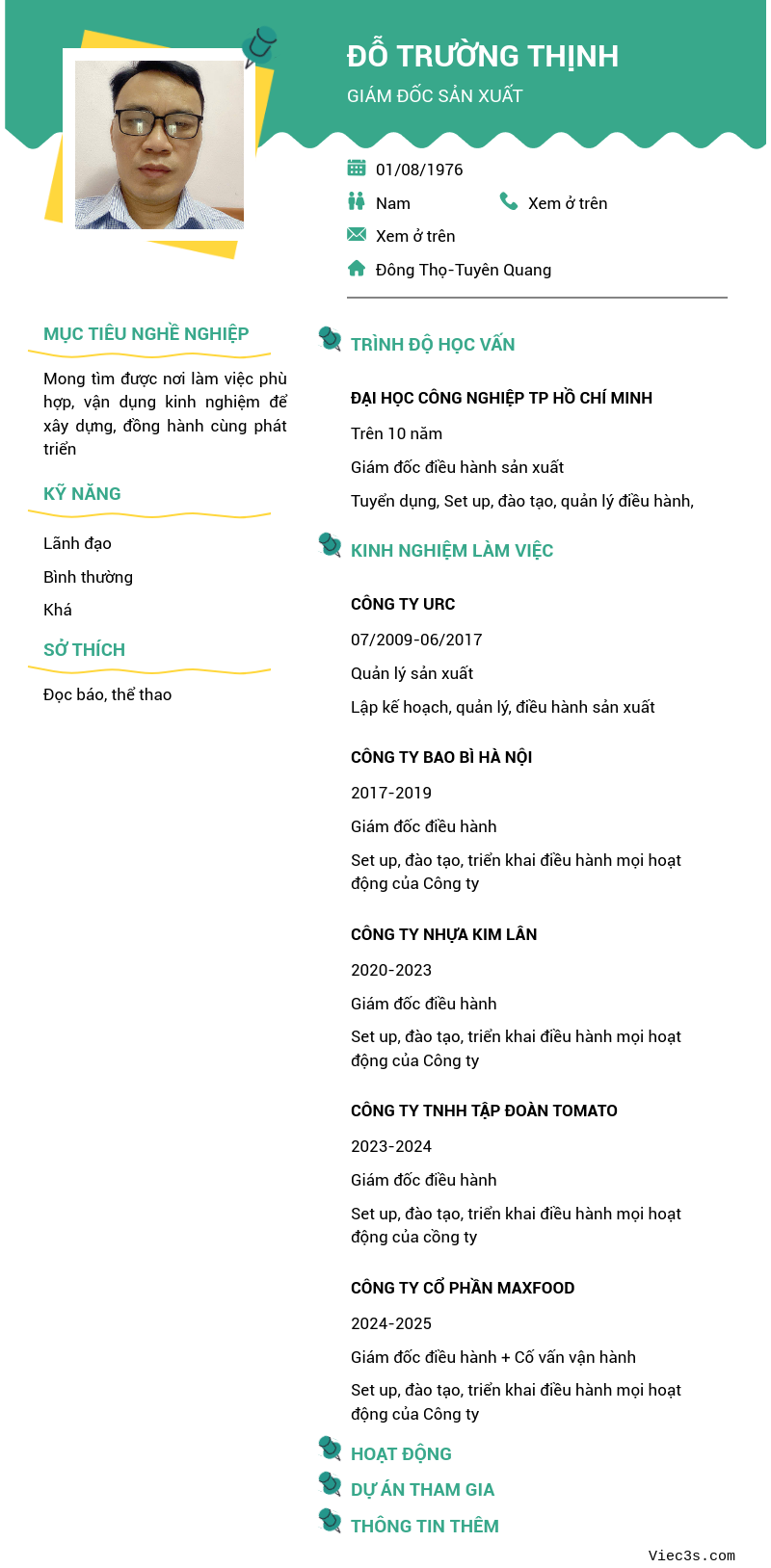 CV ứng viên