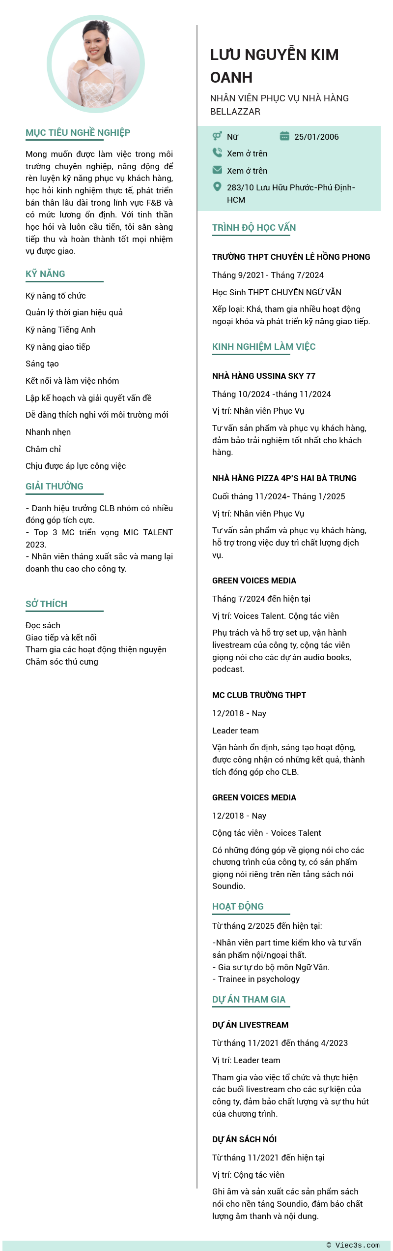 CV ứng viên