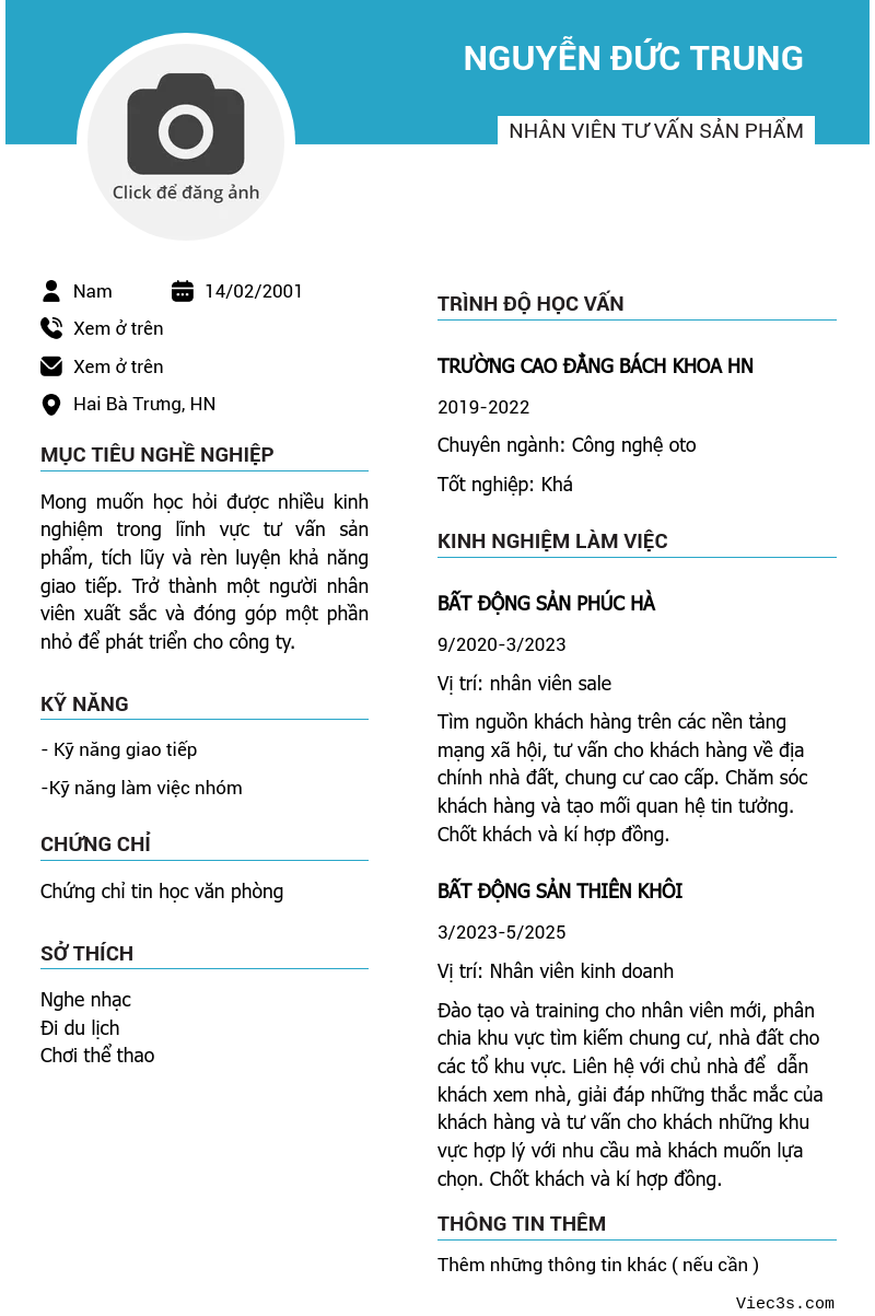 CV ứng viên