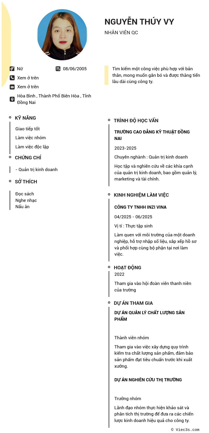 CV ứng viên