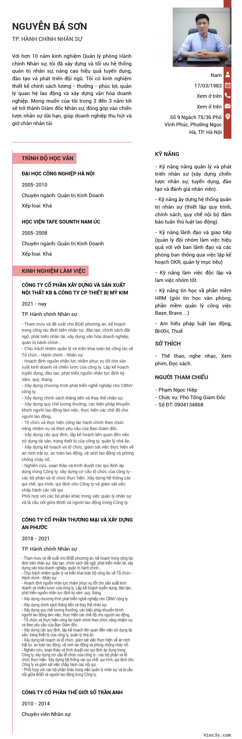 CV ứng viên