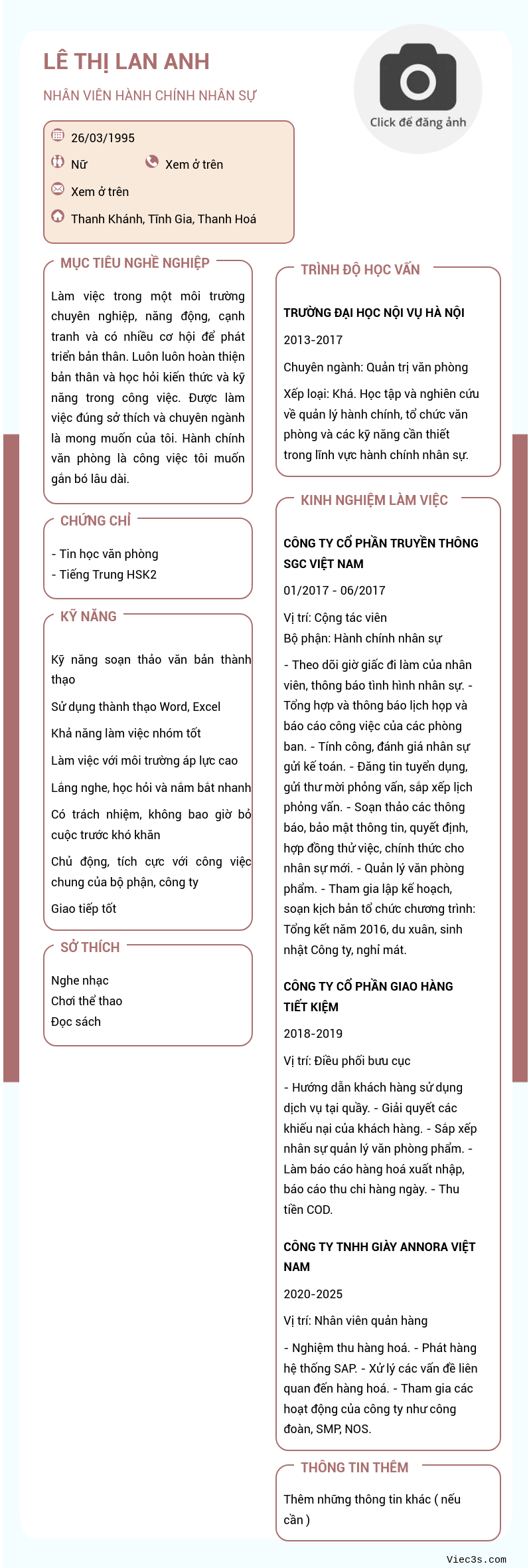 CV ứng viên