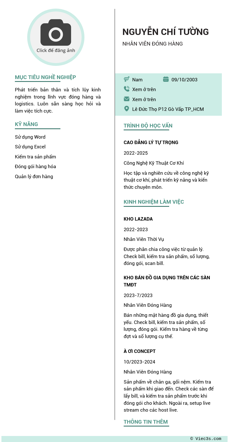 CV ứng viên