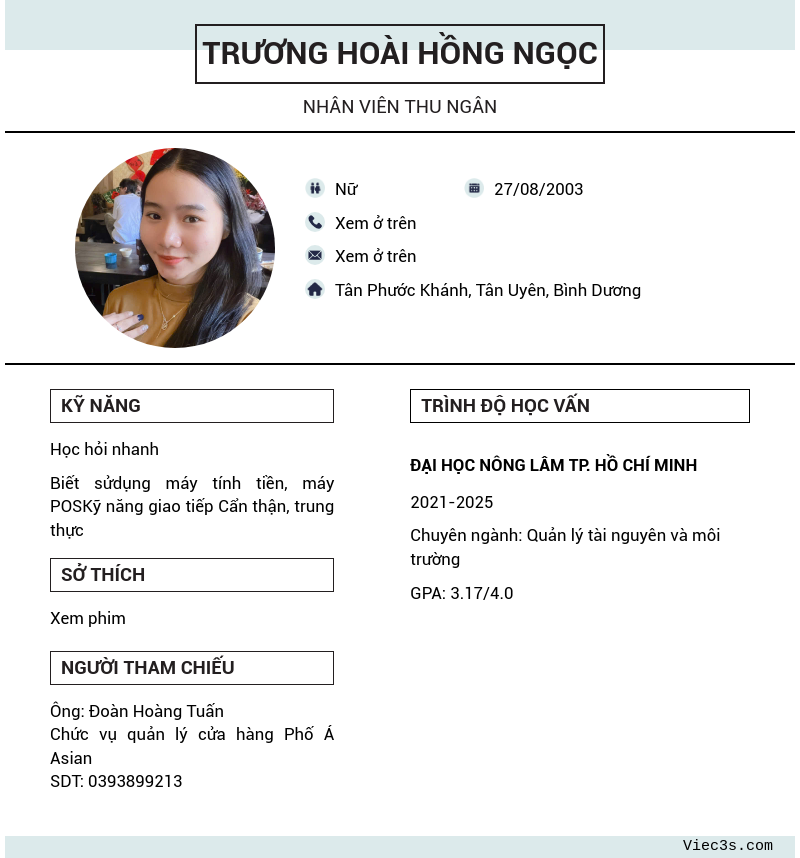 CV ứng viên