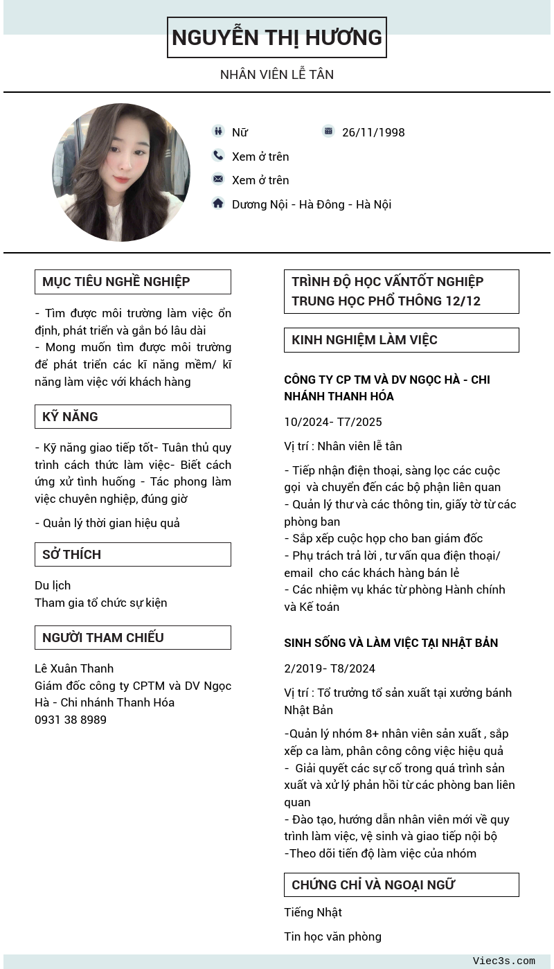CV ứng viên