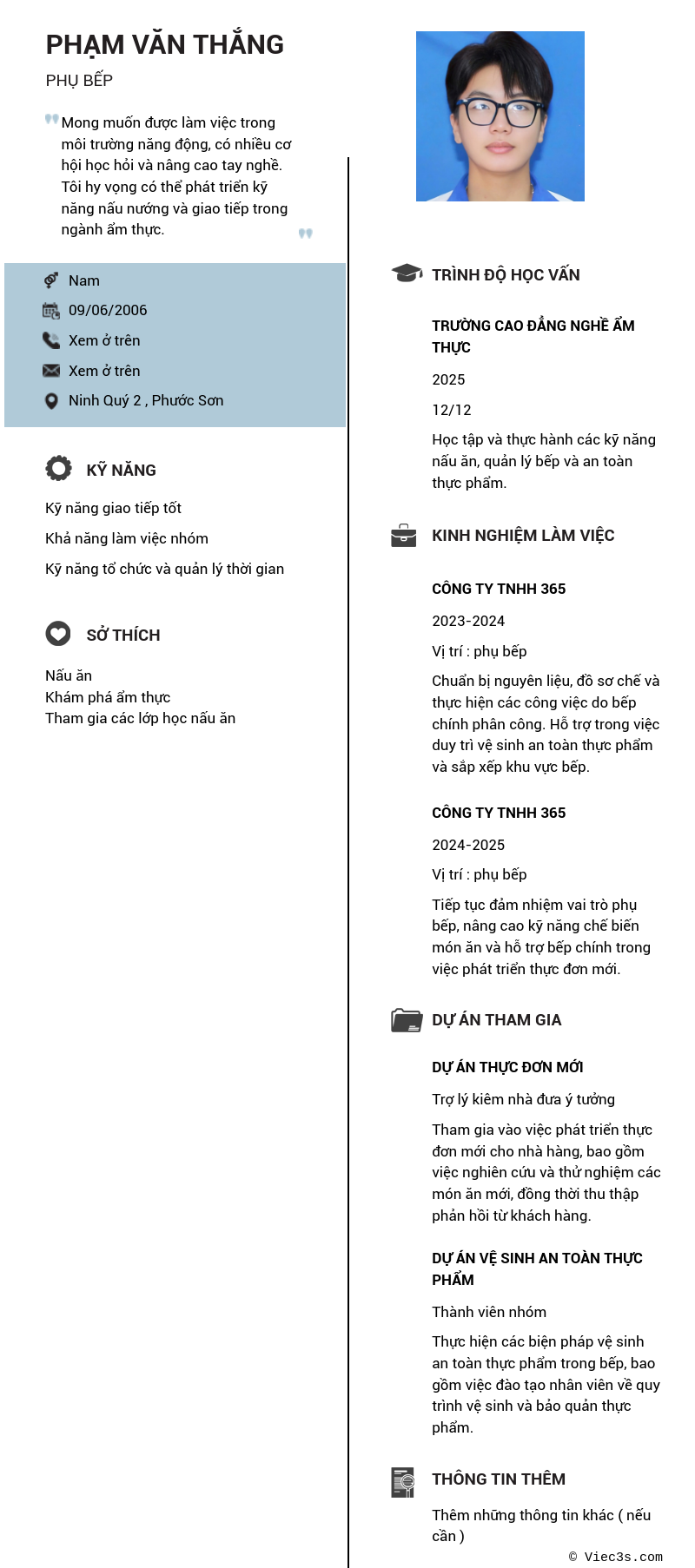 CV ứng viên