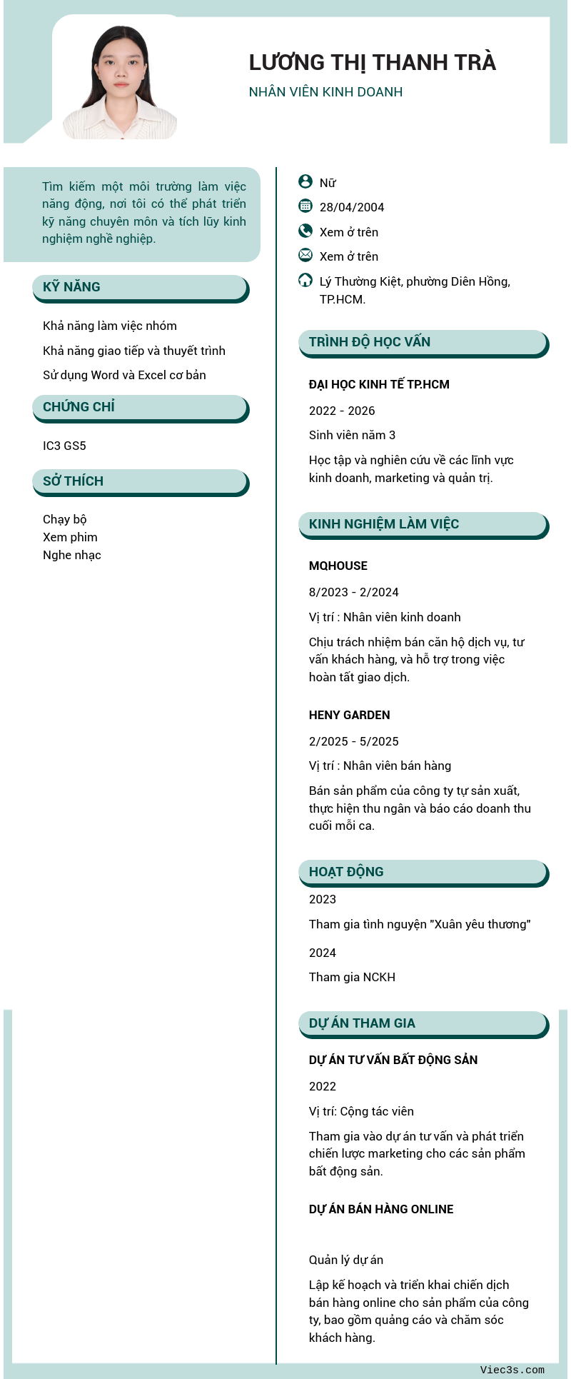 CV ứng viên