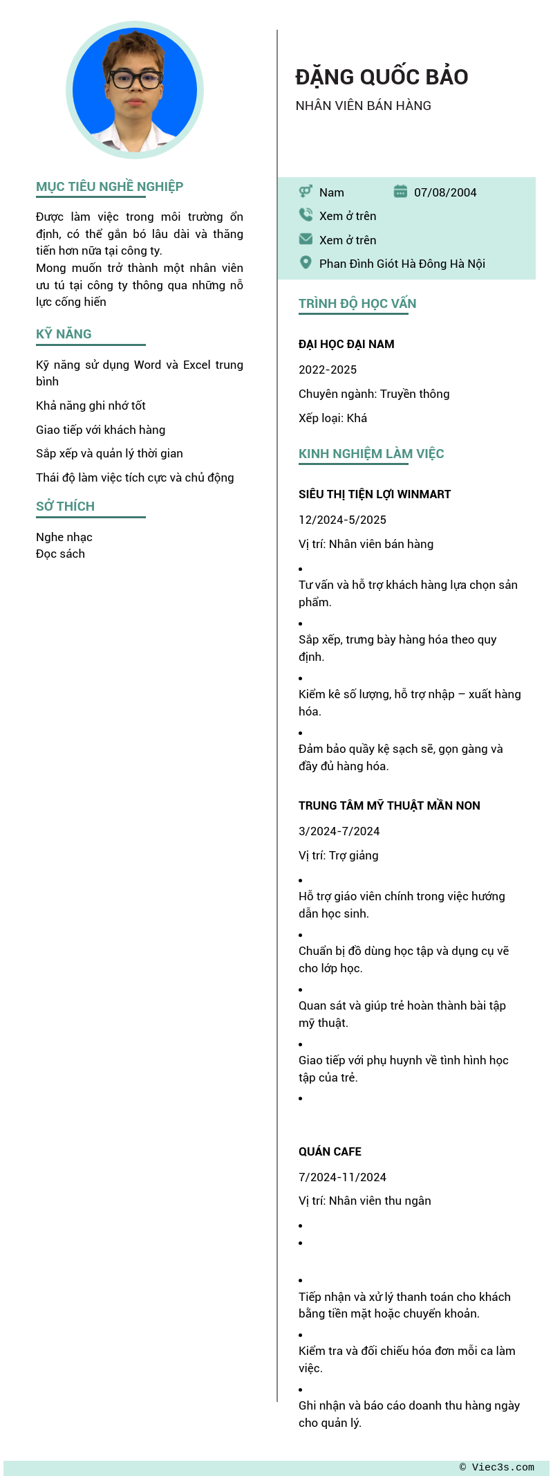CV ứng viên