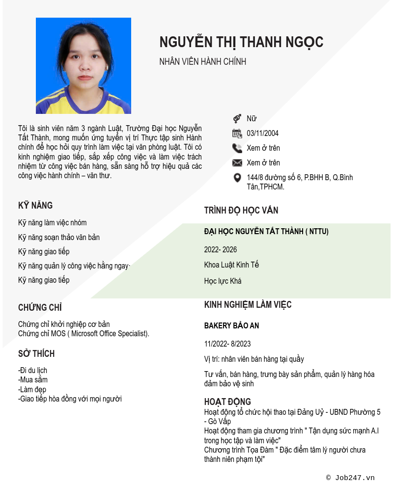 CV ứng viên