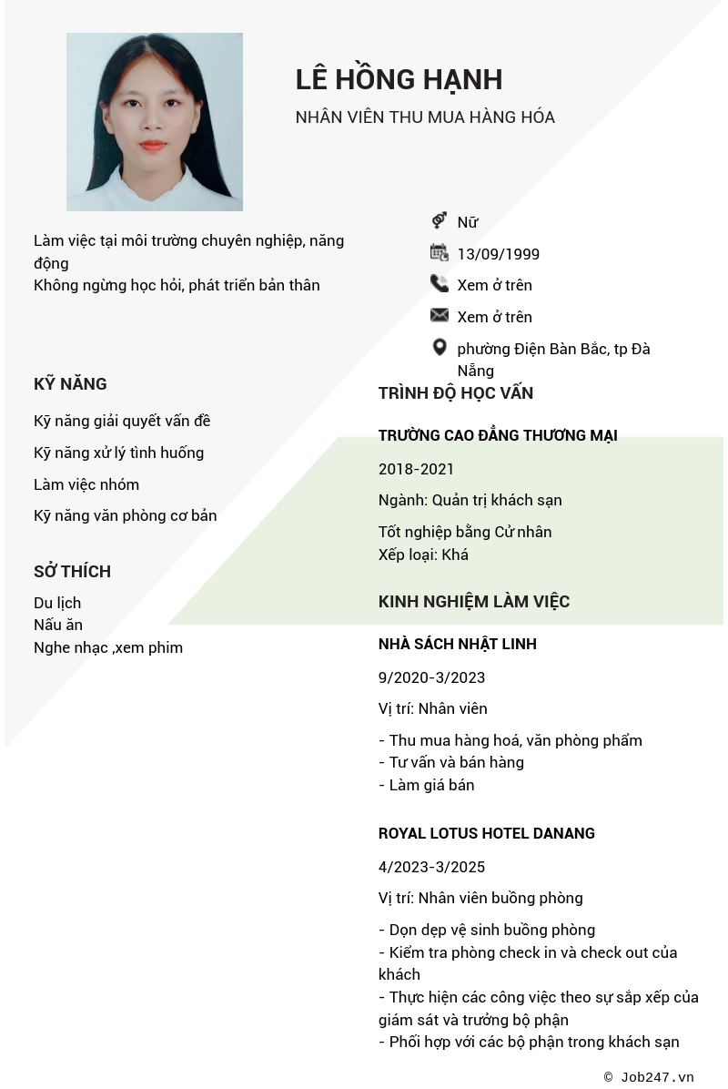 CV ứng viên
