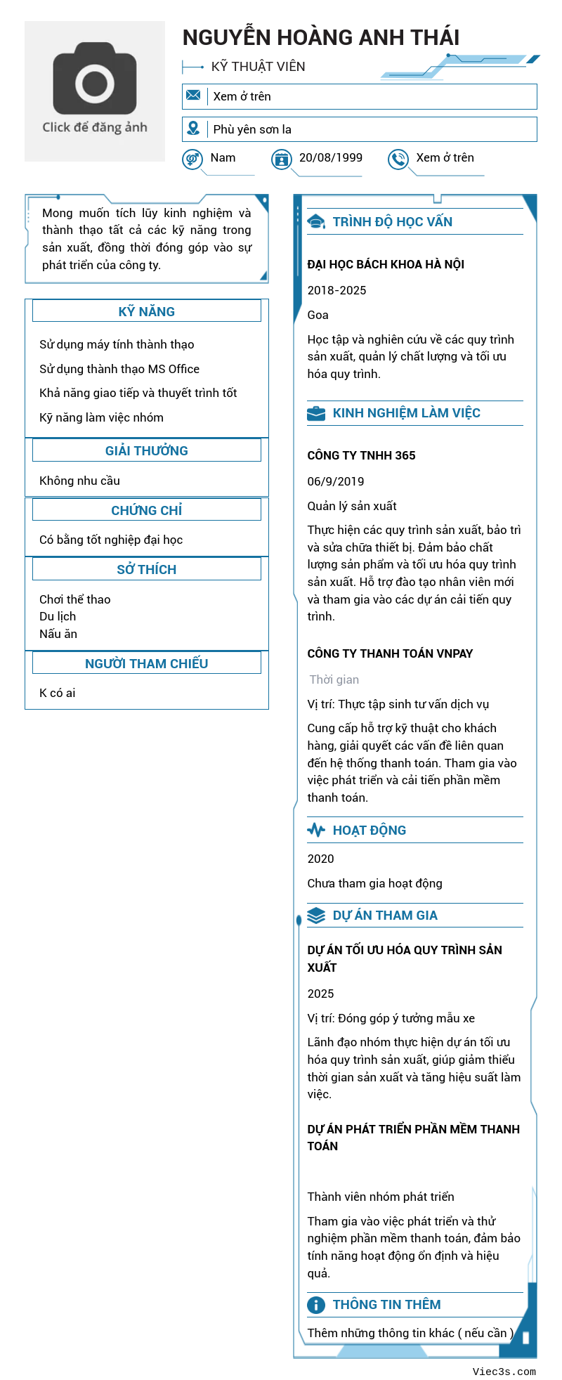 CV ứng viên