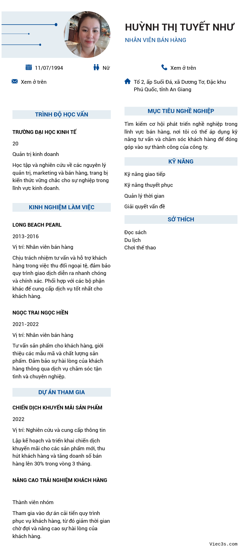 CV ứng viên