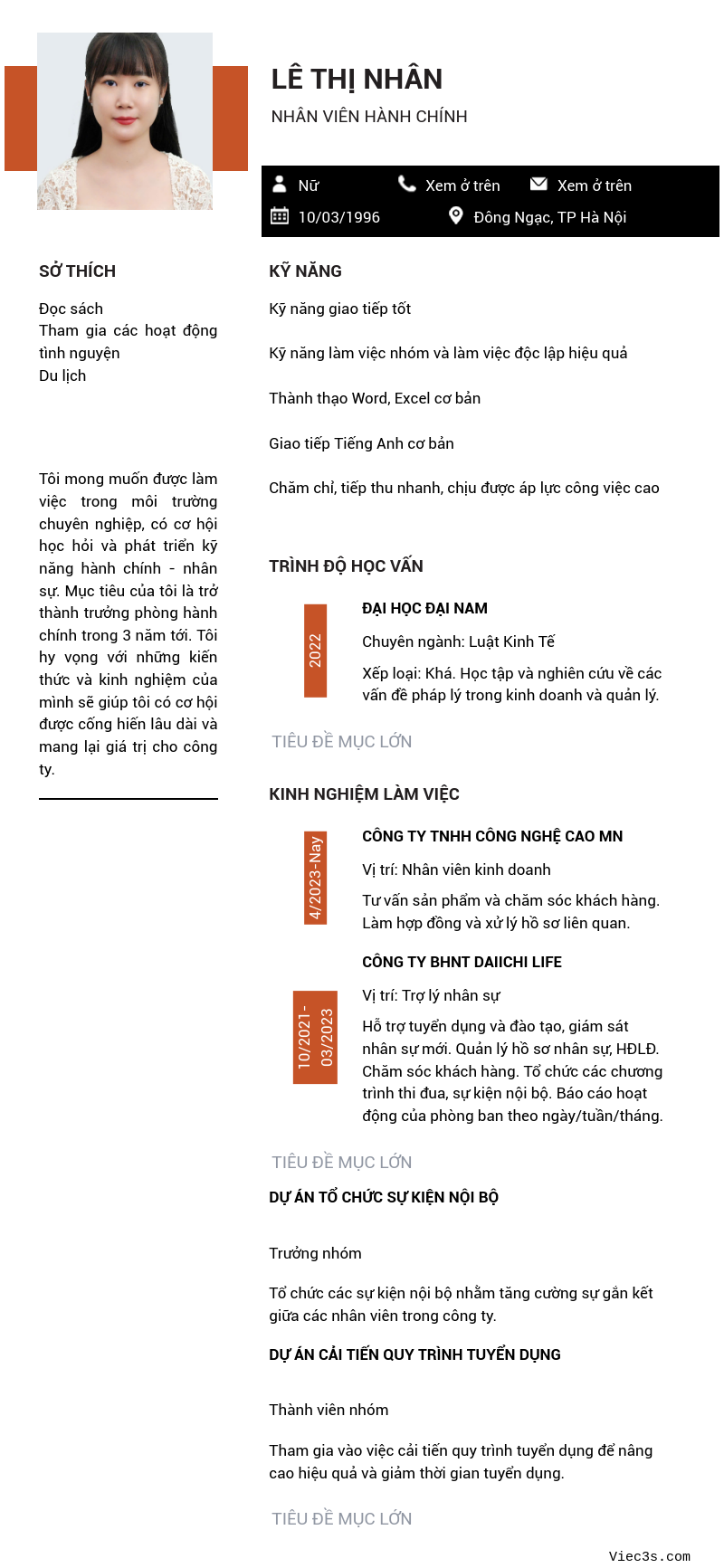 CV ứng viên