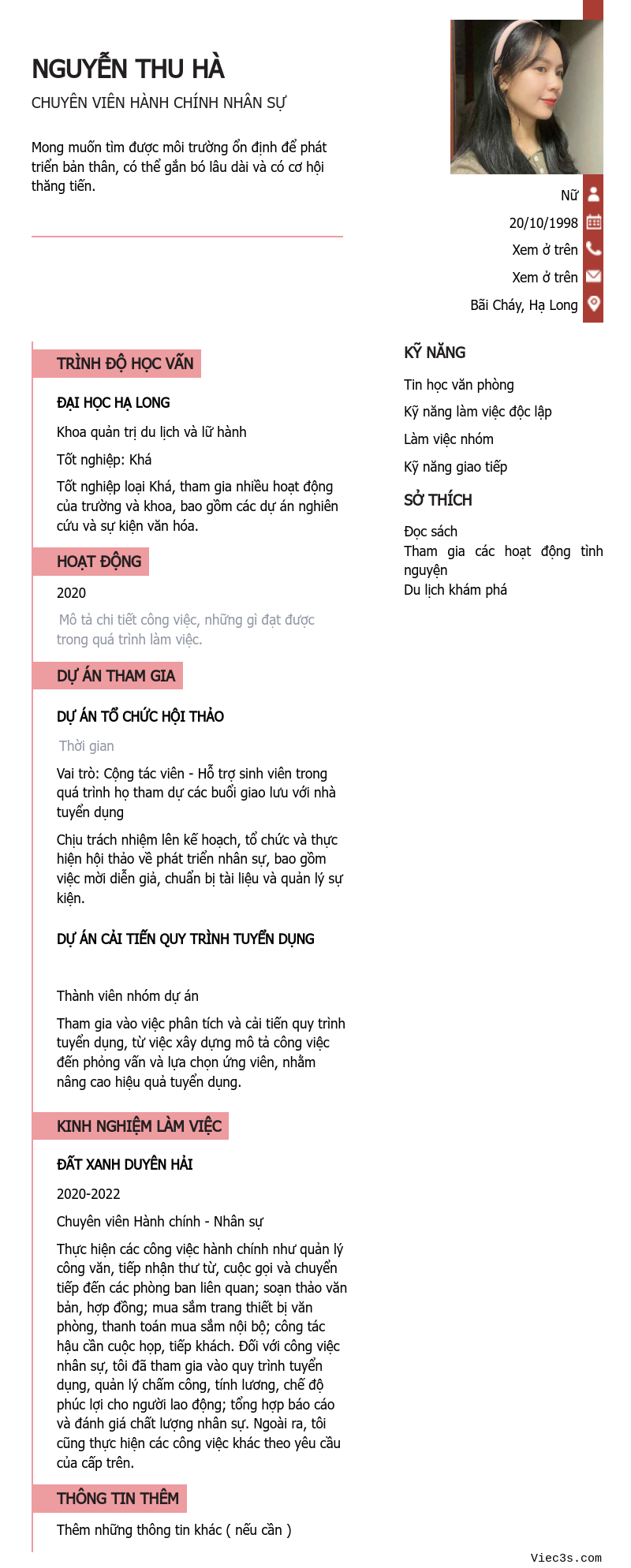 CV ứng viên