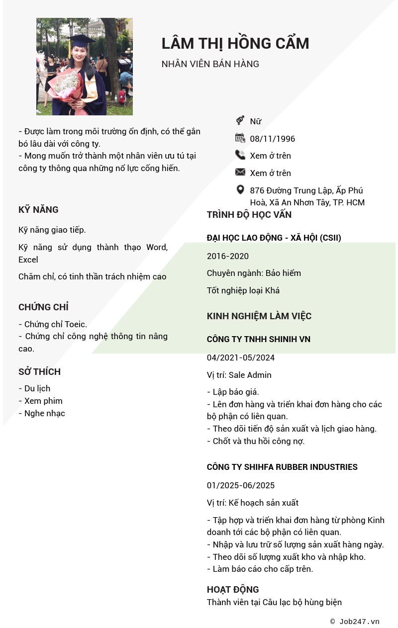 CV ứng viên