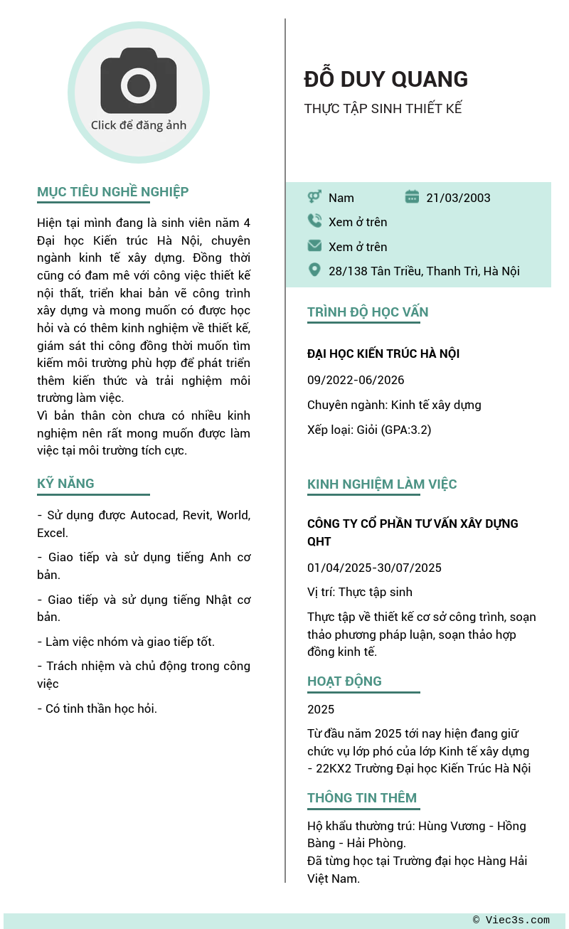 CV ứng viên