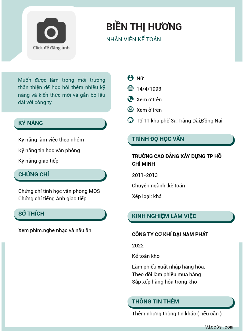 CV ứng viên