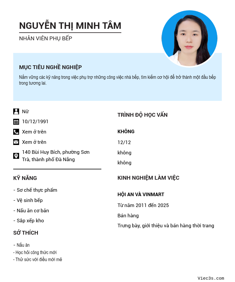 CV ứng viên