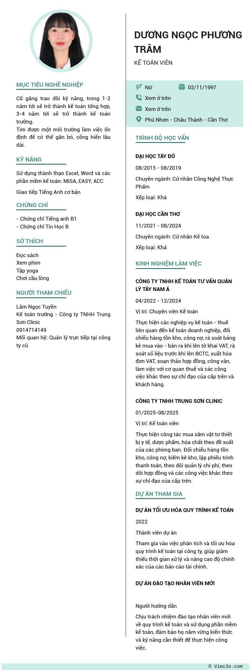 CV ứng viên