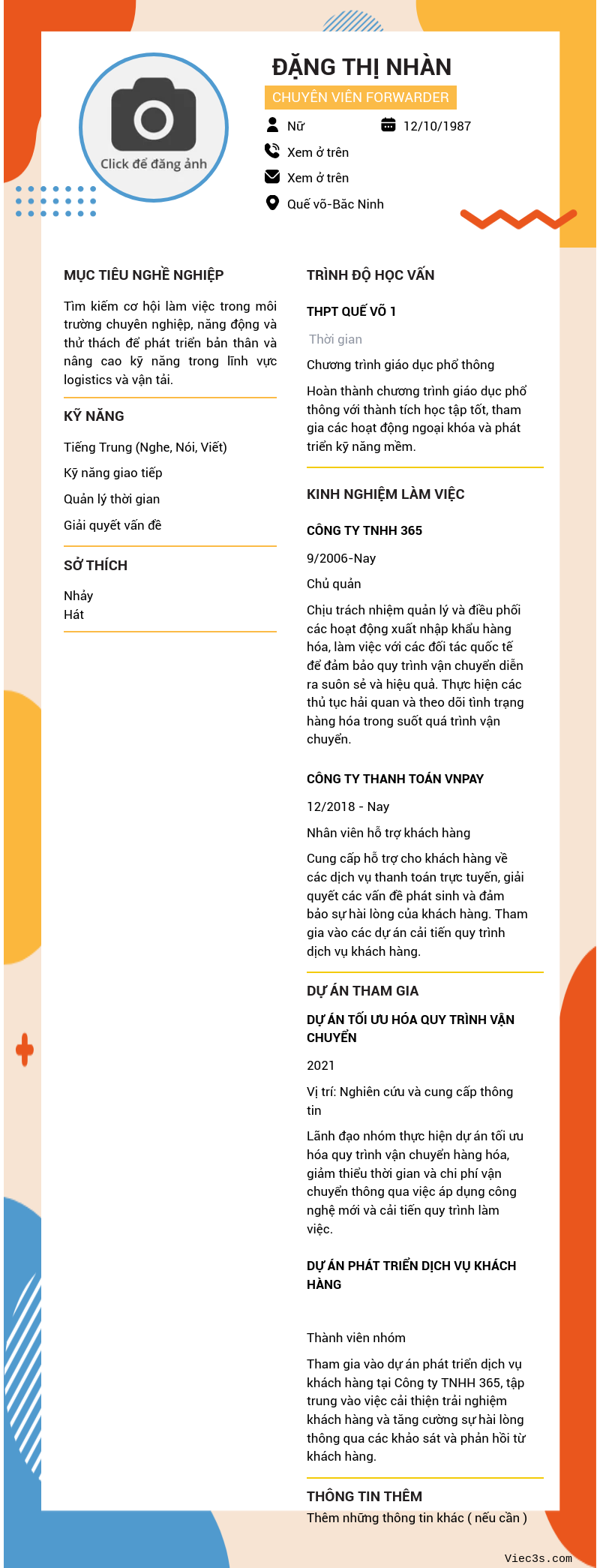 CV ứng viên