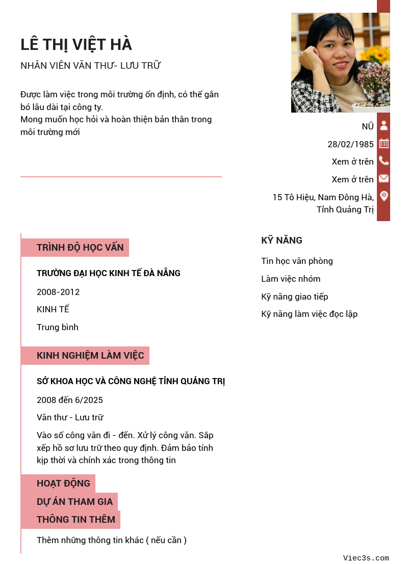 CV ứng viên