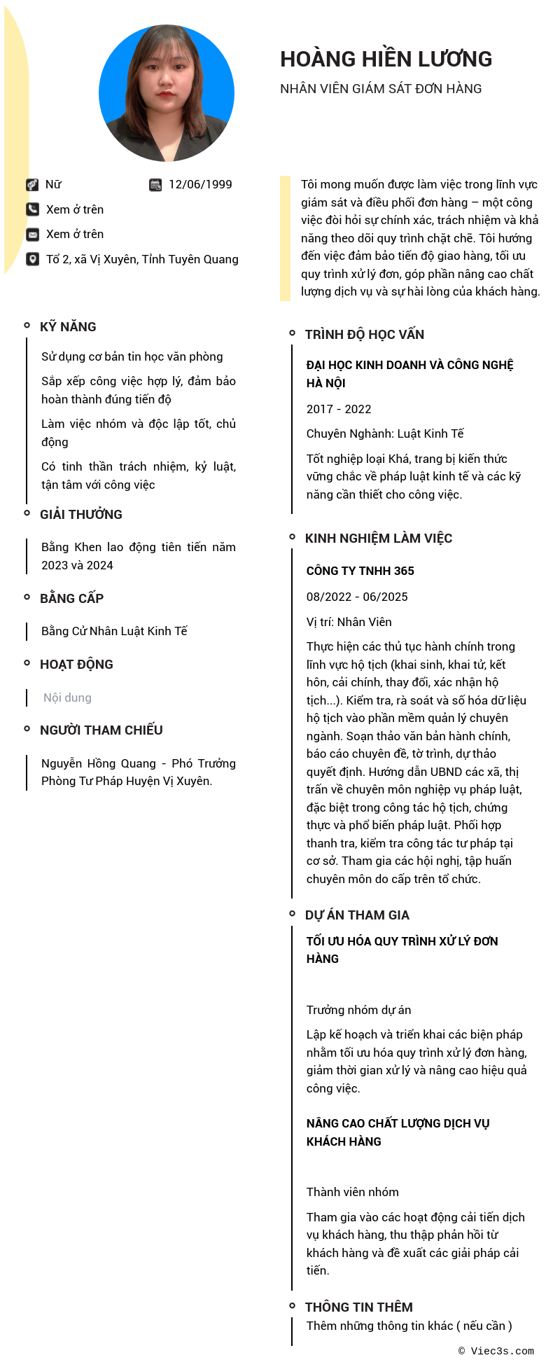 CV ứng viên