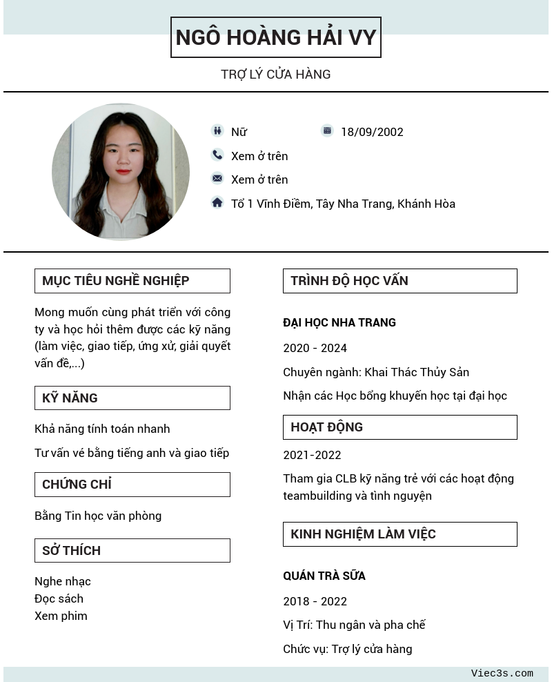 CV ứng viên