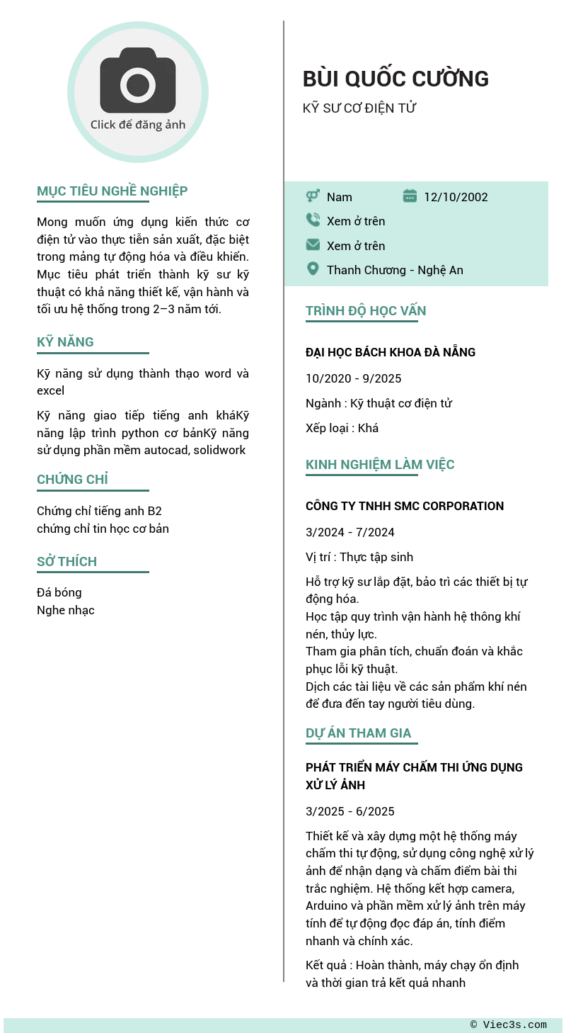 CV ứng viên
