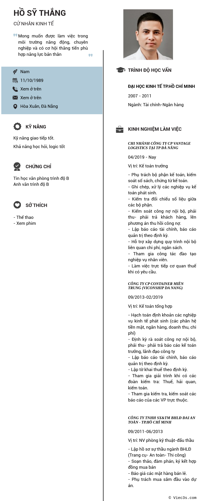 CV ứng viên