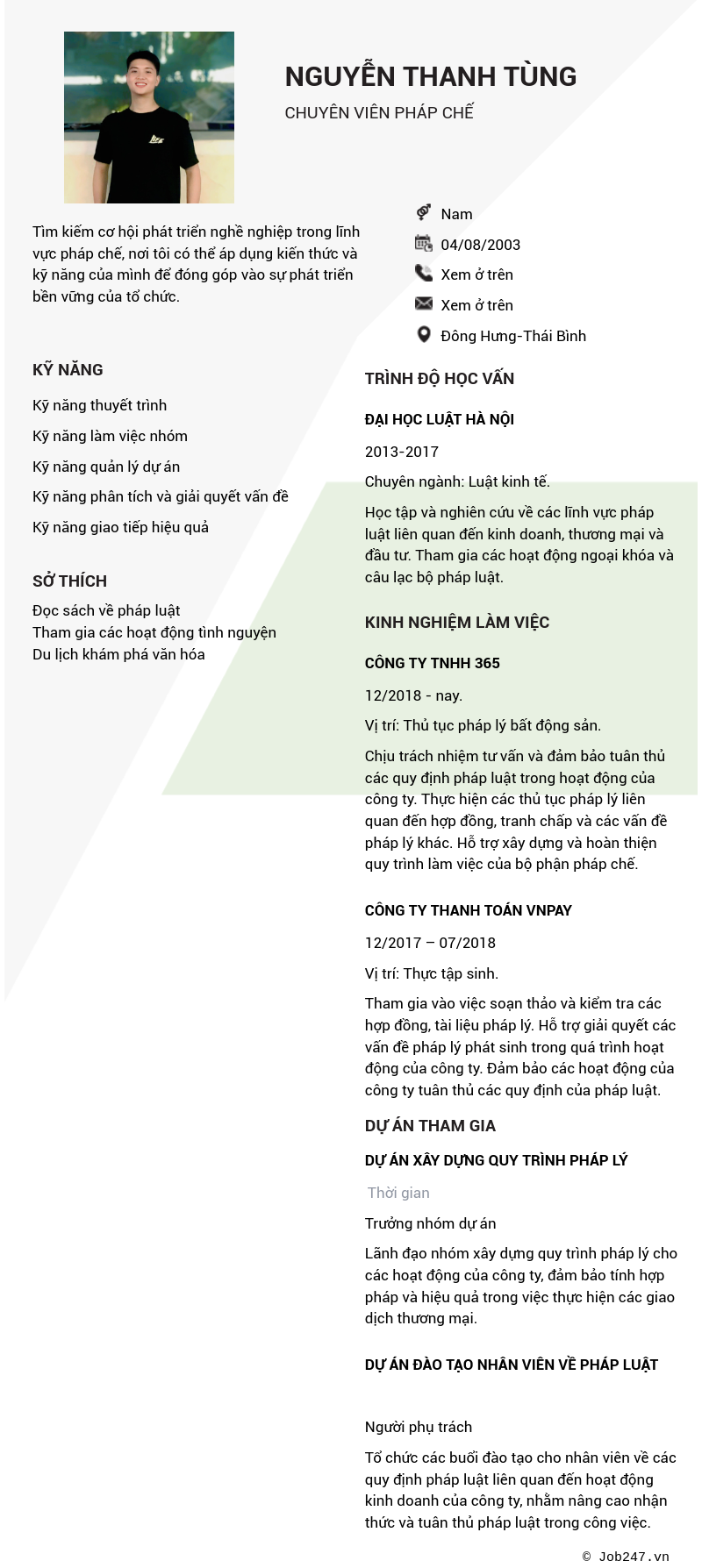 CV ứng viên