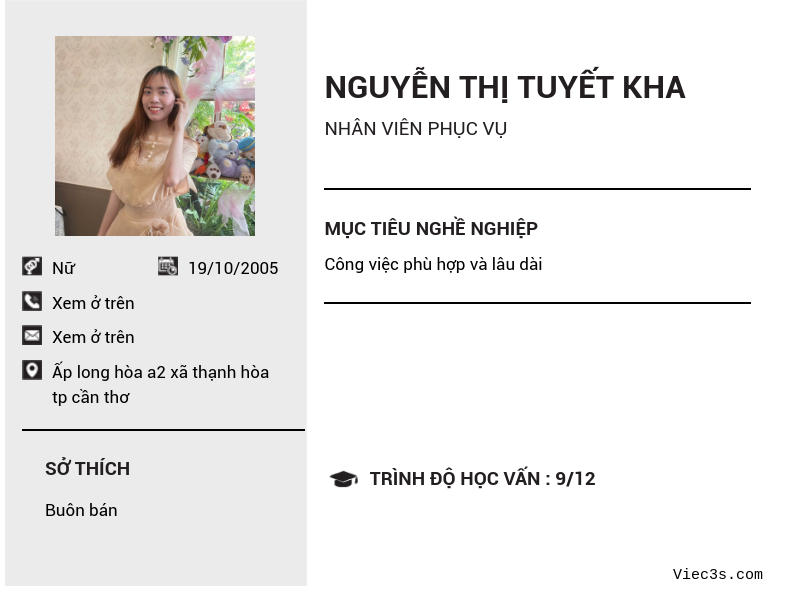 CV ứng viên