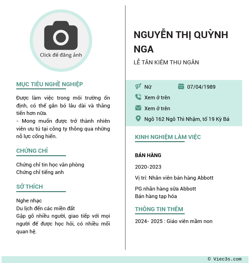 CV ứng viên