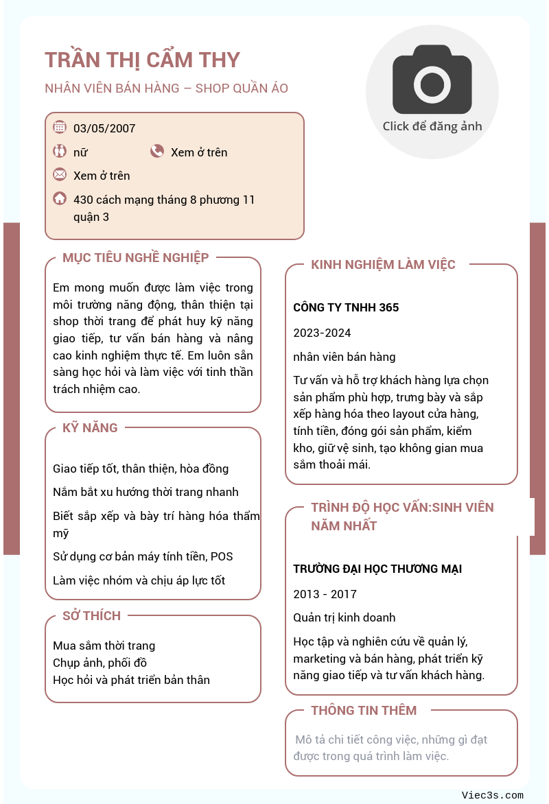 CV ứng viên