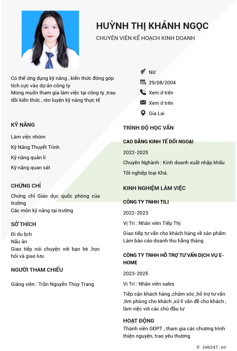 CV ứng viên