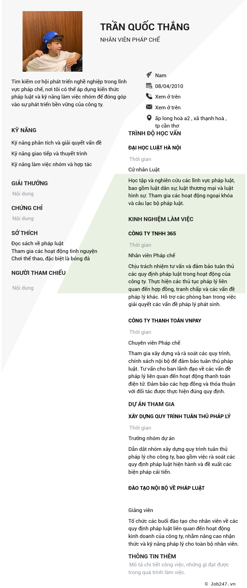 CV ứng viên