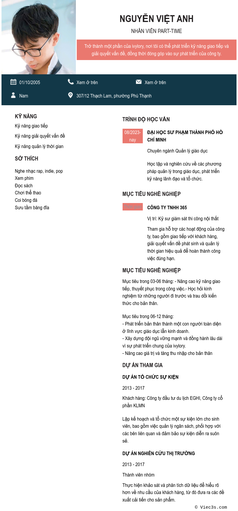 CV ứng viên