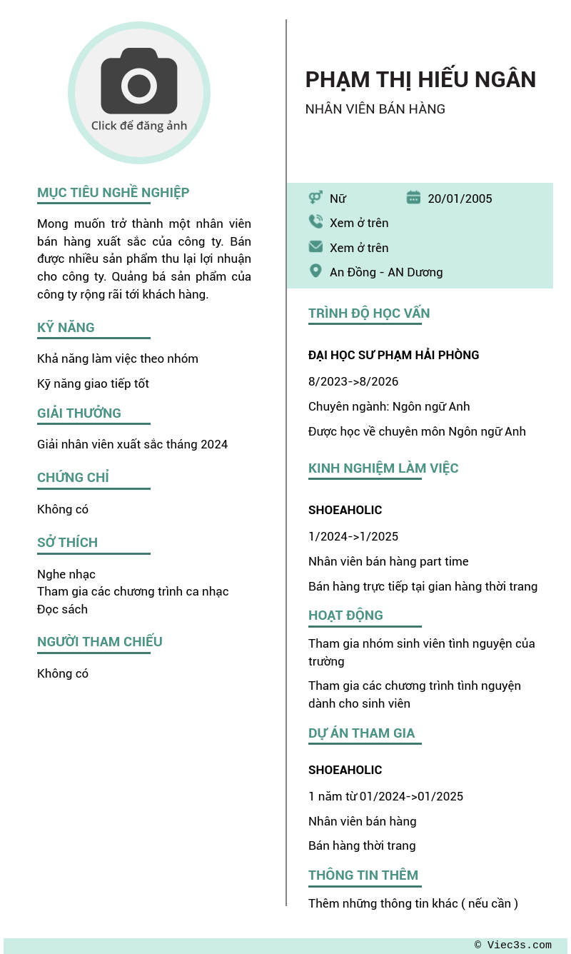 CV ứng viên
