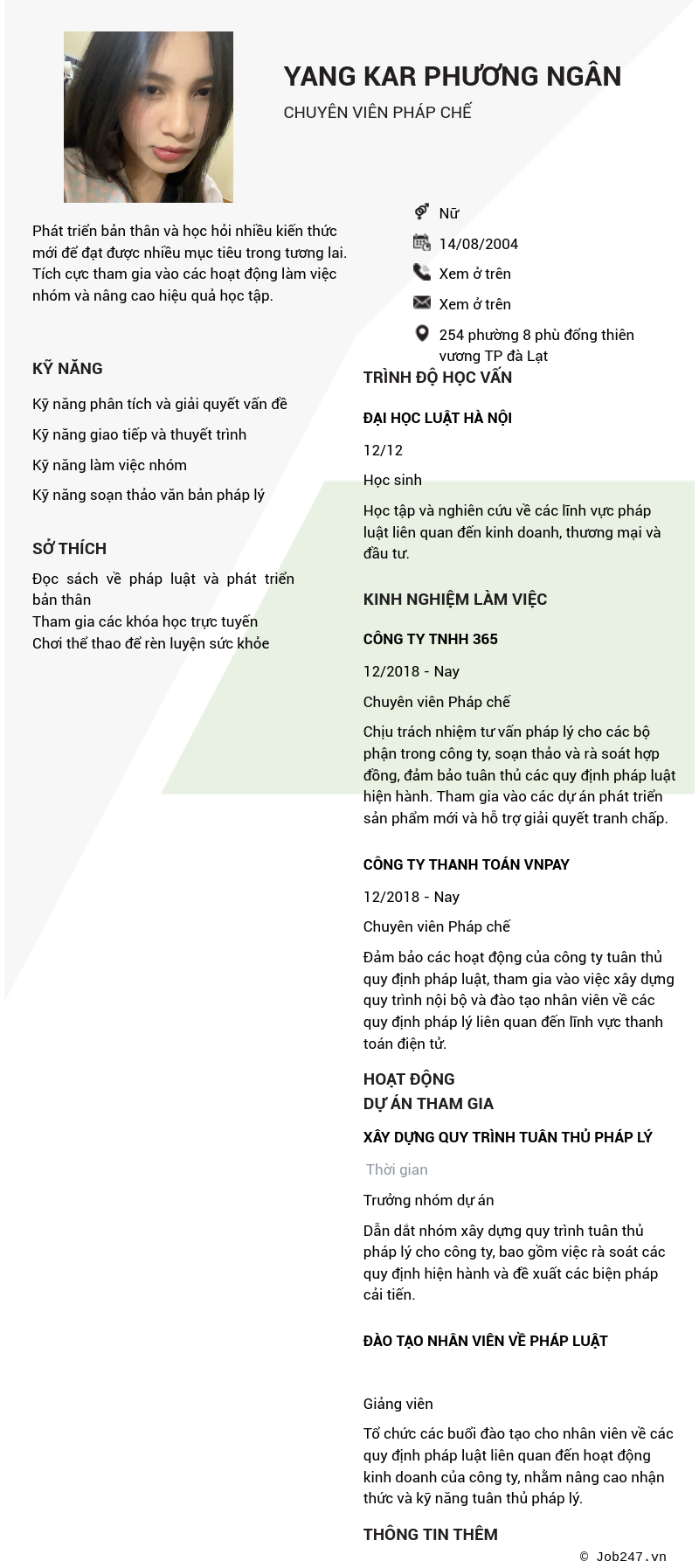 CV ứng viên