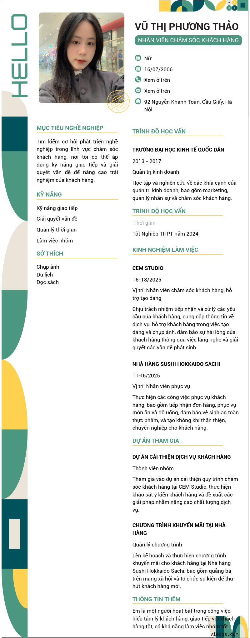CV ứng viên