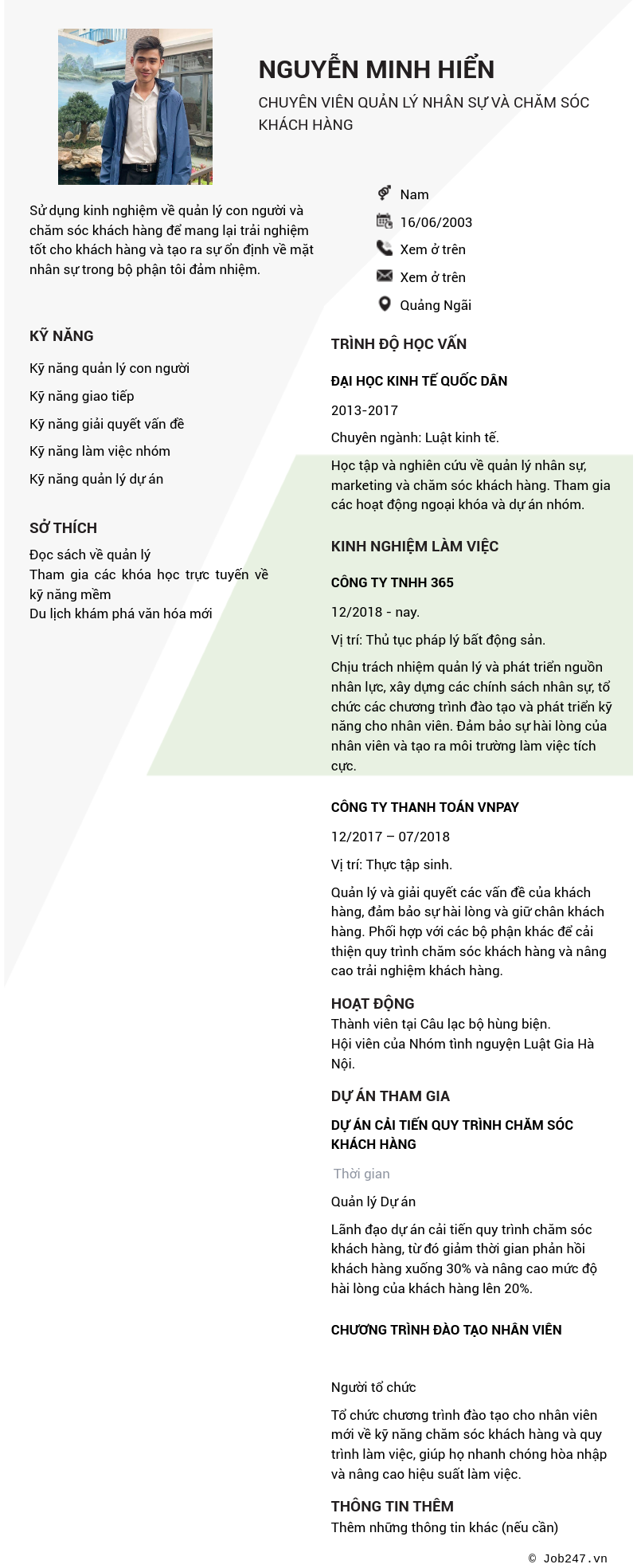 CV ứng viên