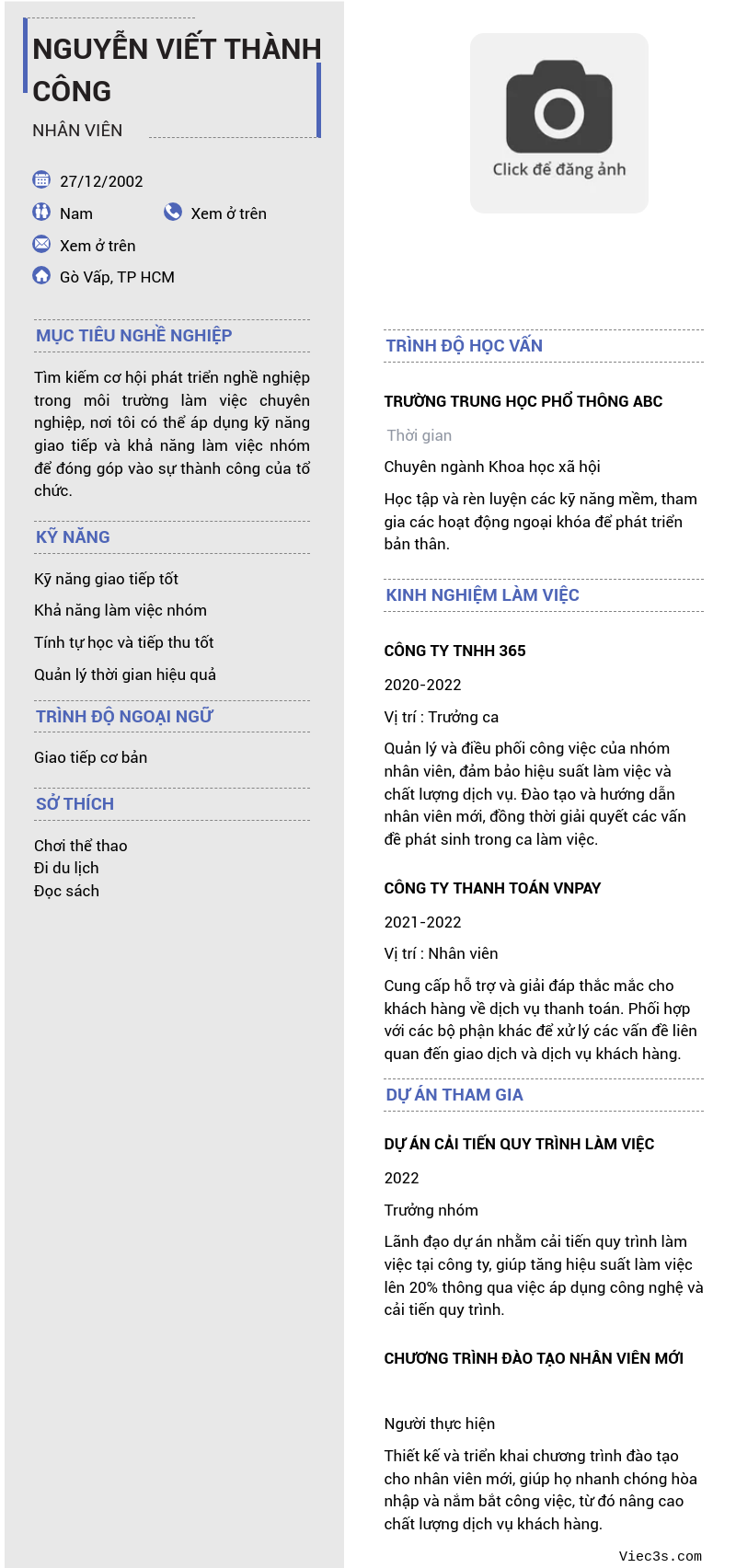 CV ứng viên