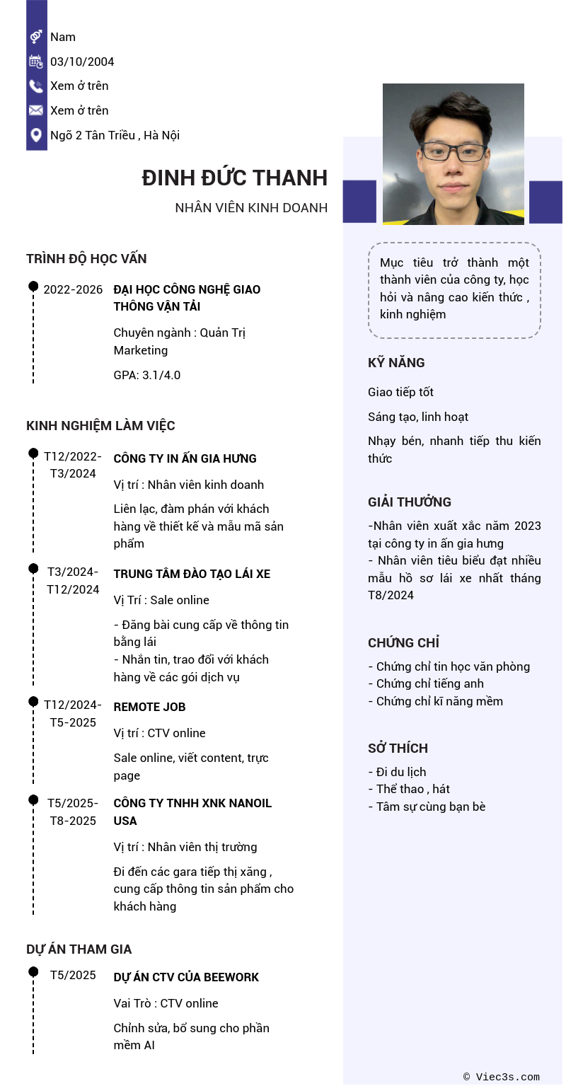 CV ứng viên