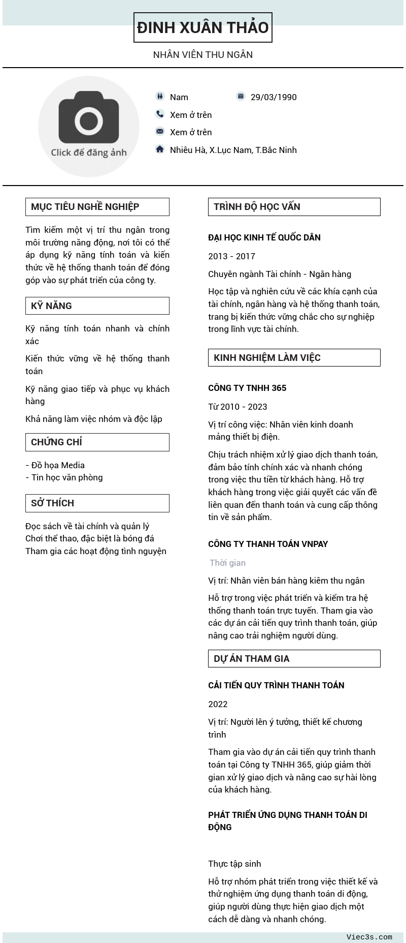 CV ứng viên