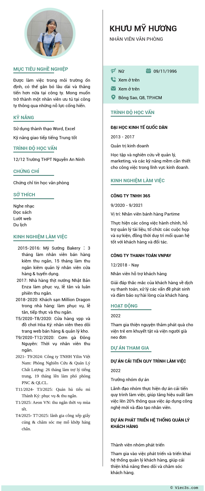 CV ứng viên