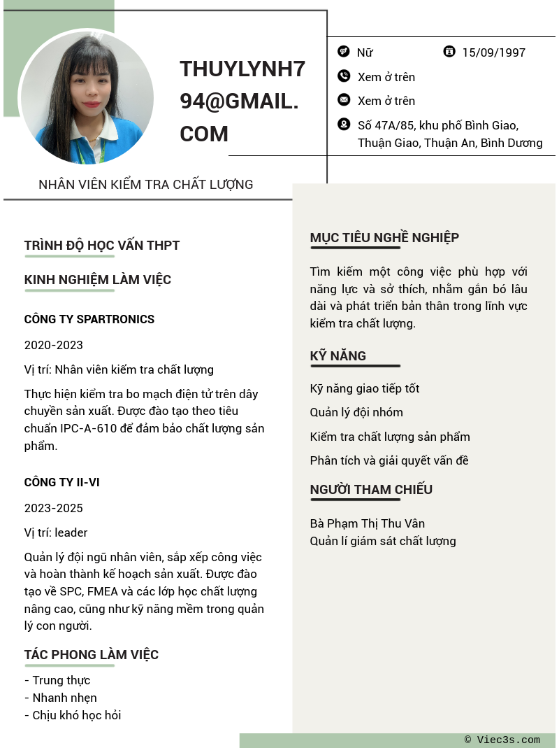 CV ứng viên
