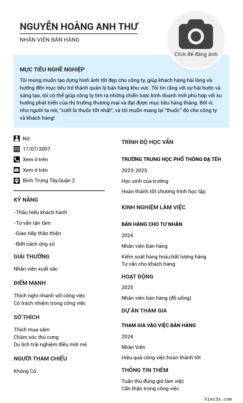 CV ứng viên