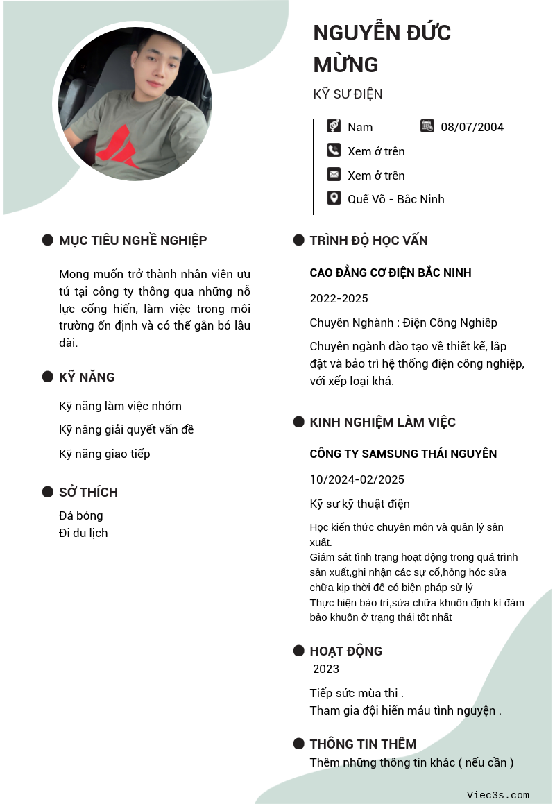 CV ứng viên