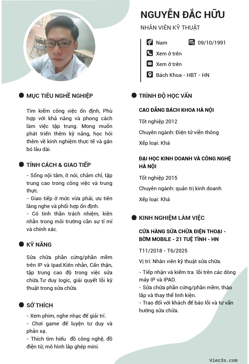CV ứng viên