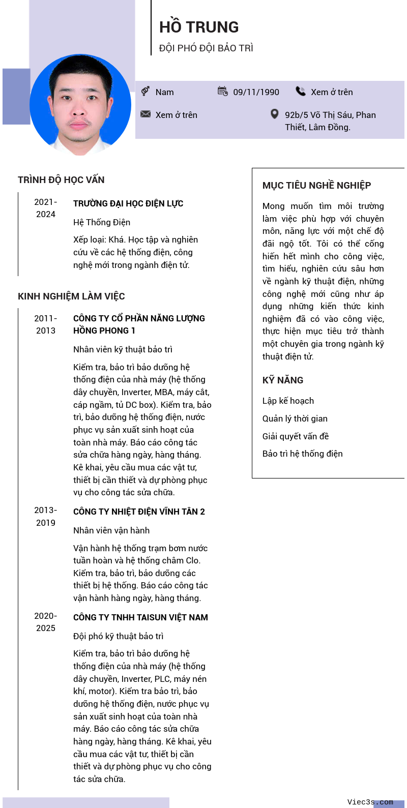 CV ứng viên
